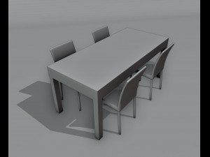 Brownwood Dining Table Set Model 3D