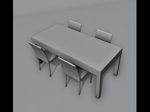Brownwood Dining Table Set Model 3D