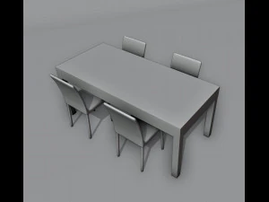 Brownwood Dining Table Set 3D Model