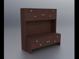 Wooden Credenza Sideboard 3D Model