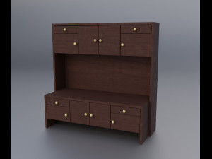 Wooden Credenza Sideboard Modelo 3D