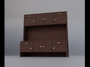 Wooden Credenza Sideboard Modelo 3D