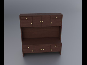 Wooden Credenza Sideboard Modelo 3D