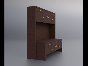 Wooden Credenza Sideboard Modelo 3D