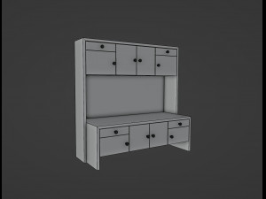 Wooden Credenza Sideboard Modelo 3D
