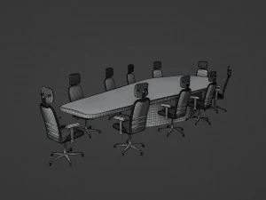 Luxury Conference Room Table 3D Print Model