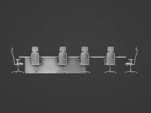Luxury Conference Room Table 3D Print Model