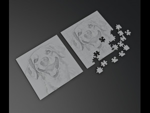 Dog Jigsaw Puzzle 100 Piece 3D Print Model