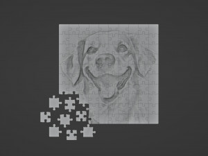 Dog Jigsaw Puzzle 100 Piece 3D Print Model
