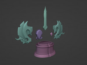 Dota 2 All Hero Challenge Trophy 3D 打印模型