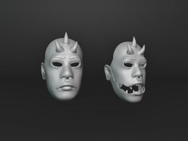 Evil Functional Mask 3D 프린트 모델 .c4d .max .obj .3ds .fbx .stl .blend 