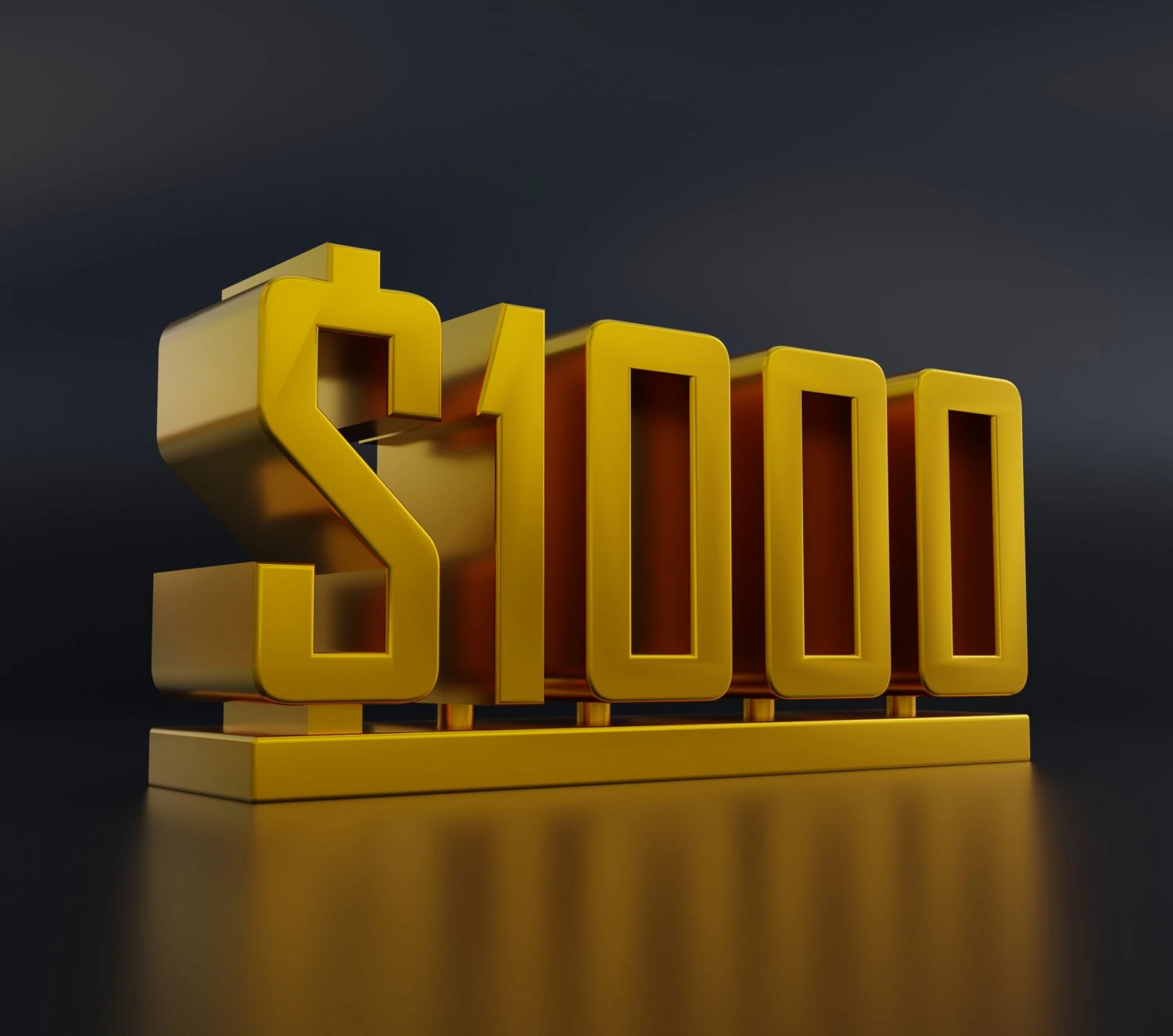 1000 Dollar 3D Print Model .c4d .max .obj .3ds .fbx .stl .blend 
