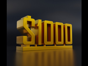 1000 Dollar Modelo de Impressão 3D