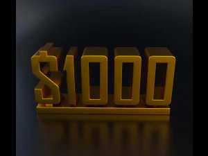 1000 Dollar 3D Print Model