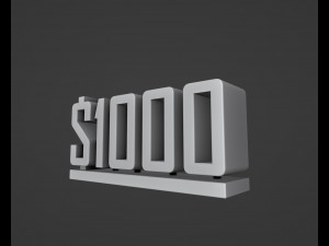 1000 Dollar Modelo de Impressão 3D