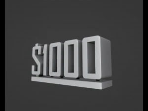 1000 Dollar 3D Print Model