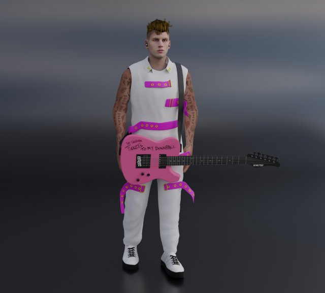 MGK - Machine -un Kelly 3D 模型 .c4d .max .obj .3ds .fbx .stl .blend 