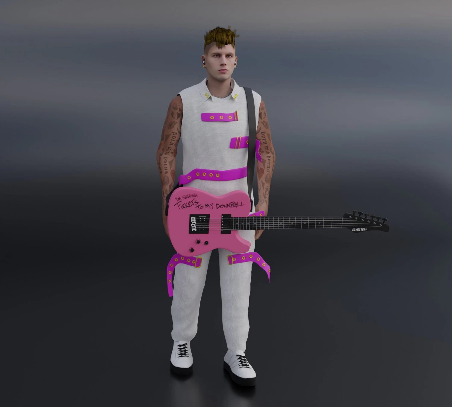 MGK - Machine -un Kelly 3D Model .c4d .max .obj .3ds .fbx .stl .blend 