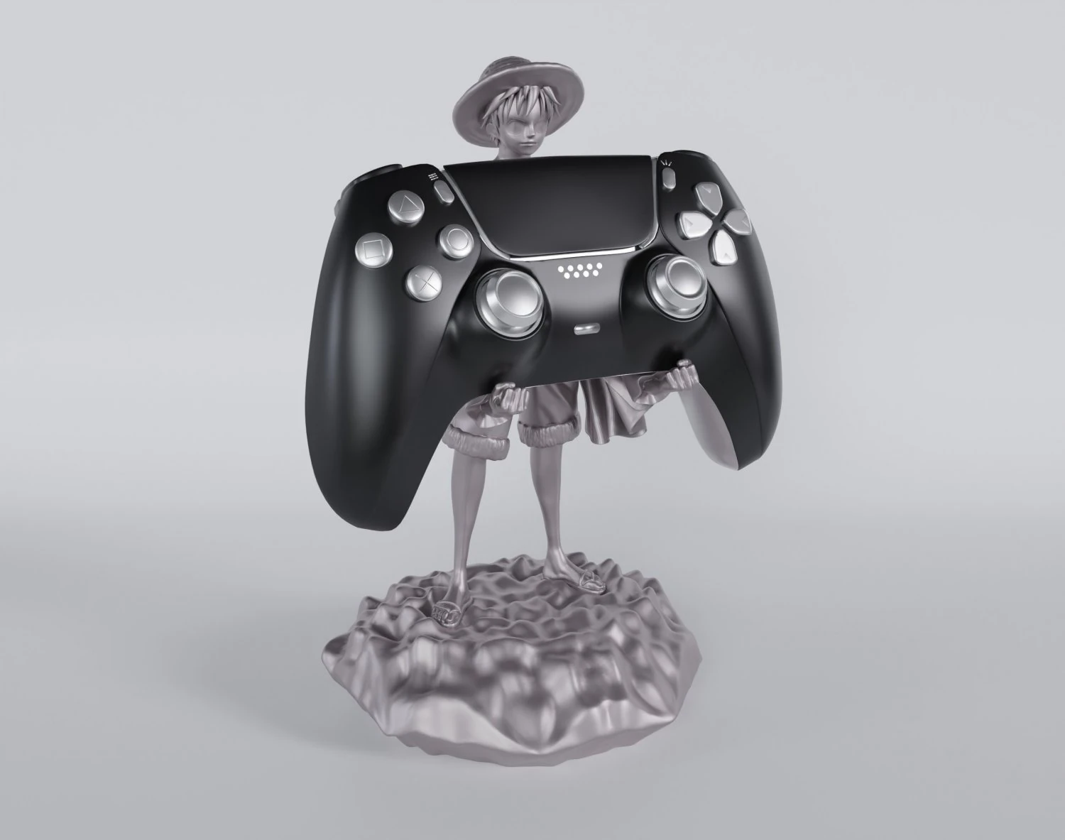 Straw Hat Luffy Controller Stand 3D Print Model .c4d .max .obj .3ds .fbx .stl .blend 