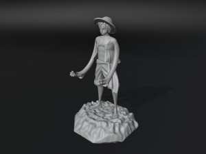 Straw Hat Luffy Controller Stand 3D प्रिंट मॉडल