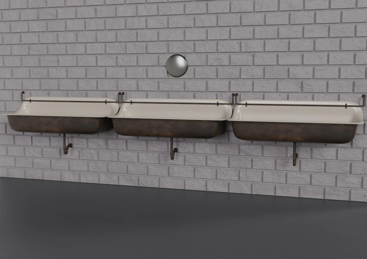 Mens Restroom Urinal 3D Model .c4d .max .obj .3ds .fbx .stl .blend