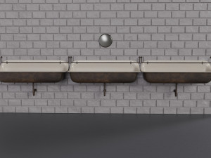 Mens Restroom Urinal 3D Model