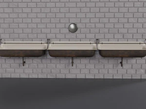 Mens Restroom Urinal 3D Model