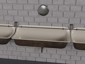 Mens Restroom Urinal 3D Model