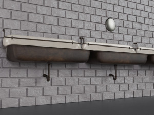 Mens Restroom Urinal 3D Model