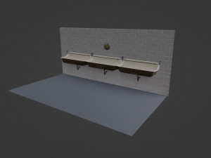 Mens Restroom Urinal 3D Model