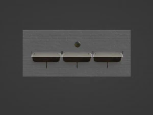 Mens Restroom Urinal 3D Model