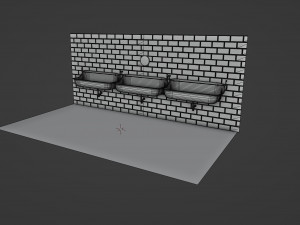 Mens Restroom Urinal 3D Model