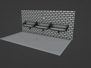 Mens Restroom Urinal 3D Model