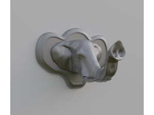 Elephant Head Wall Plaque 3D Print Model