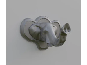 Plakat Dinding Kepala Gajah Model Cetak 3D