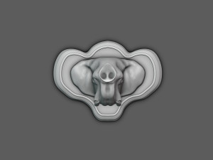 Elephant Head Wall Plaque 3D-Druckmodell