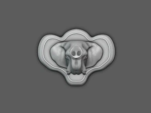 Elephant Head Wall Plaque 3D Print Model