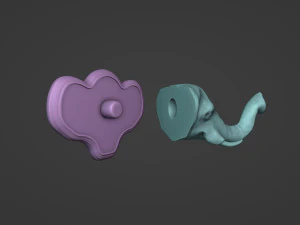 Elephant Head Wall Plaque 3D Print Model