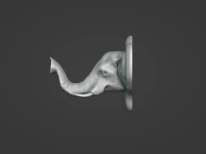 Elephant Head Wall Plaque 3D Print Model