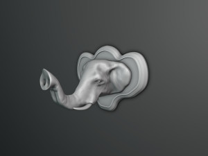 Elephant Head Wall Plaque 3D-Druckmodell