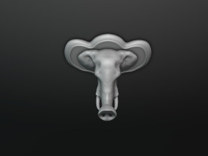 Elephant Head Wall Plaque 3D-Druckmodell