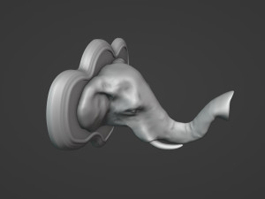 Elephant Head Wall Plaque 3D-Druckmodell