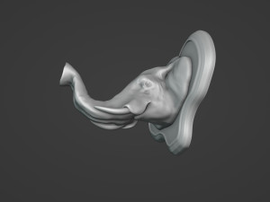 Elephant Head Wall Plaque 3D-Druckmodell