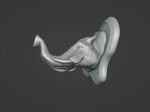 Elephant Head Wall Plaque 3D Print Model