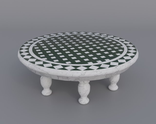 Round Marble Table 3D Model .c4d .max .obj .3ds .fbx .stl .blend 