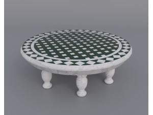Round Marble Table 3D-Modell