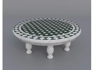 大理石の円形テーブル 3Dモデル