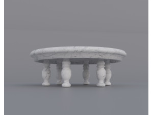 Round Marble Table 3D Model