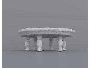 Round Marble Table 3D Model