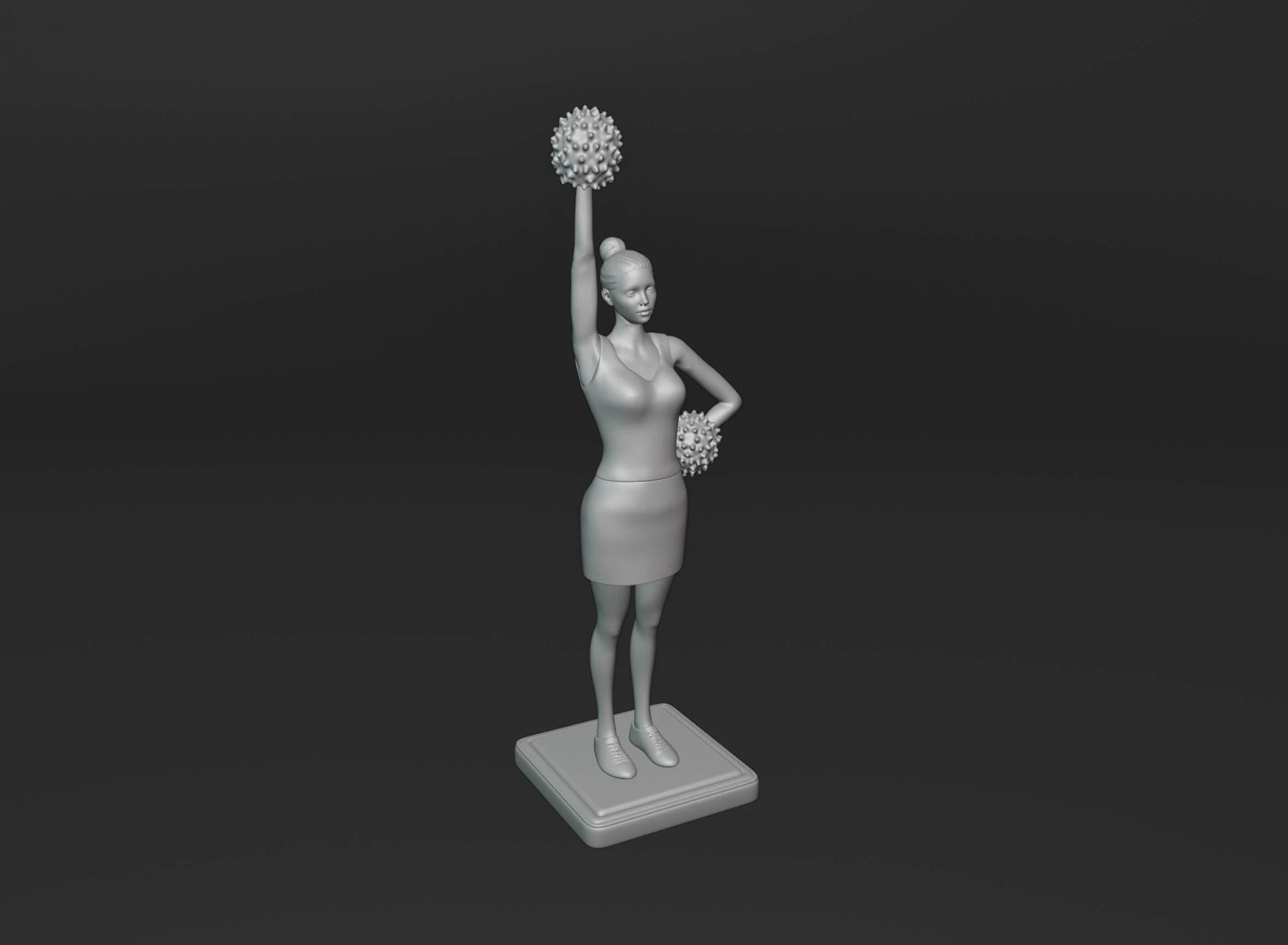 Cheerleader 3D Print Model .c4d .max .obj .3ds .fbx .stl .blend 